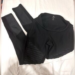 Apana black moto workout yoga legging size XS EUC